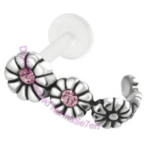 Daisy - Pink - BioFlex Tragus Cuff